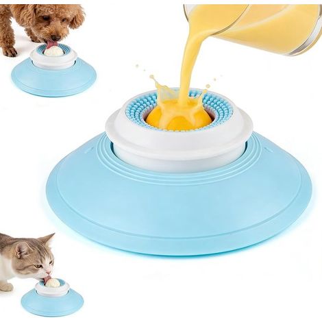 Balle à lécher pour chiens - Balle à lécher à alimentation lente anti-stress - Distributeur de friandises antidérapant - Jouet d'enrichissement pour tous les chiens et chats - 1 pièce (1/5)