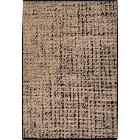 Tapis d'Extérieur et Intérieur en Polypropylène Tissé Aspect Naturel Noir et Blanc 160 x 230 cm - PANGIVO (1/3)