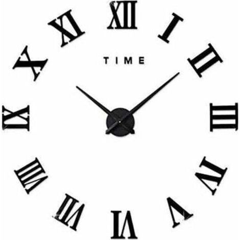 Moderne DIY Grand Pendule Murale Chiffres Romains Big Montre Stickers 3D Horloge Montre Murale Home Office Décoration Amovible (Batterie Non Inclus) Doré (1/4)