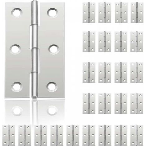 24 Petites Charnières Inox pour Porte Placard Boîtes (1/5)