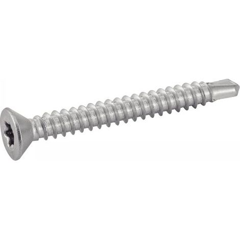 Acton – Vis autoperceuse tête fraisée six lobes – Inox A2 4,2x50 mm – Boîte de 200 – Pour bois dur et teck – Vissage rapide en série