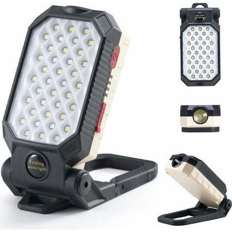 Rechargeable LED Work Light 1000 Lumens Work Light with 170°Adjustable Bracket Hook Magnetic Flashlight Inspection Lamp for Auto Repair Home Camping (1/4)