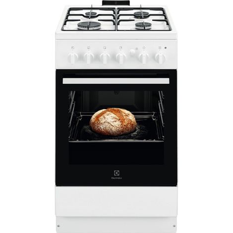 Electrolux – Gazinière 4 foyers gaz 50 cm – Convection naturelle – Capacité 59 L – Nettoyage manuel – Classe A – Allumage électronique (1/5)