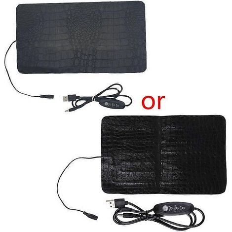 Coussin chauffant électrique pour chats et chiens, tapis chauffant avec réglage de température 3 niveaux, taille L, noir. (1/4)