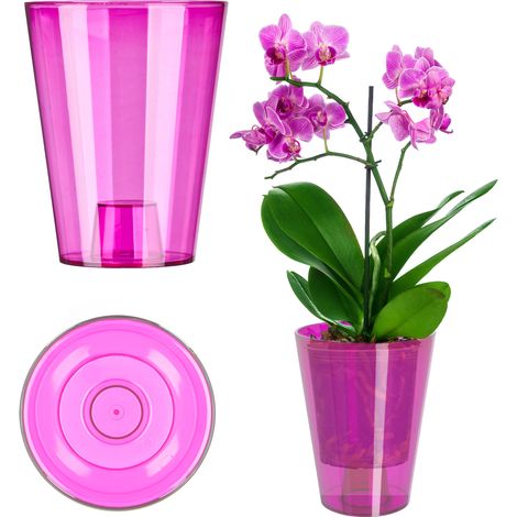 KADAX Blumentopf für Orchidee, 12 cm, rund, Rosa (1/5)