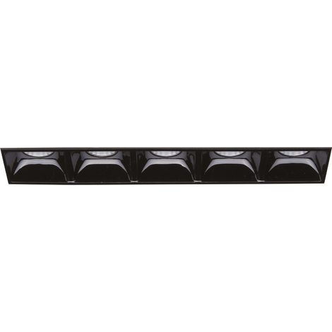 Ideal Lux LIKA Rectangle Downlight Encastré Sans Bordure 5 Lumières Noir 141cm 4000K