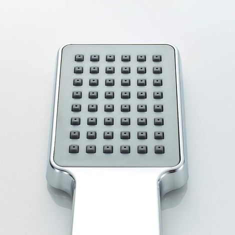 Pommeau de Douche Economie Deau Pression- Douchette Universelle Interface 1/2 Pouce, Douchette Douche Salle de Bain Facile à Installer et à Nettoyer, Pommeau Douche Carré, Chromés (1/4)