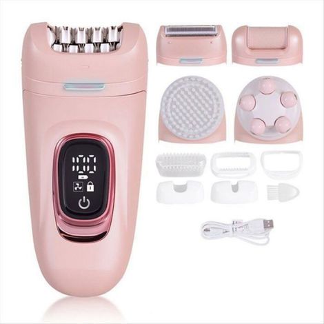 Rasoir Électrique - 5 Têtes Interchangeables - Affichage LED Batterie - Pour Jambes Aisselles Maillot Visage - 1 Pièce (1/5)