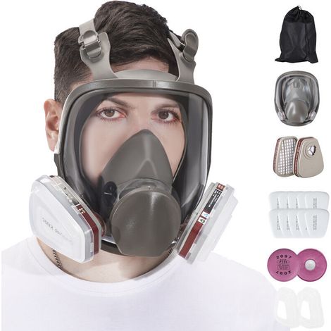 6800 Masque Respiratoire Intégral, Casque de Protection Faciale Pour Peindre, Vapeur et Poussière Organiques, Masque anti Poussière, Masque Pour Peinture, Masque a Gaz, Deux Types de Connect