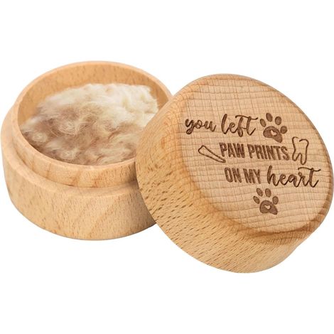 Boîte Commémorative pour Chien, Empreintes de Pattes Boîte à Souvenirs pour Poils d'animaux Conteneur pour Ranger Chats Chiens Chiots Poils Dents Ongles Cendres d'Os (Style 2) (1/5)
