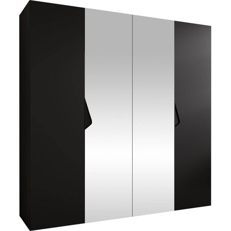 Armoire Hartford 625, Noir, 202x200x52cm, Portes d'armoire: Avec des charnières, Nombre d'étagères: 0 (1/5)