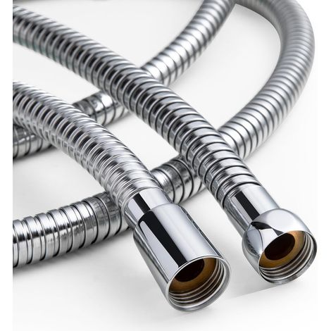 Großer 2,5 m Duschschlauch, 11 mm Innendurchmesser, Hochdruck-Duschschlauch aus Edelstahl, universell, auslaufsicher, verchromt