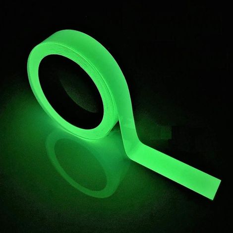 Cinta de seguridad y para escenarios LuminaGlow: iluminación de emergencia fotoluminiscente para escaleras, paredes, señales de salida y suelos de teatro (10 m x 2,5 cm). (1/5)
