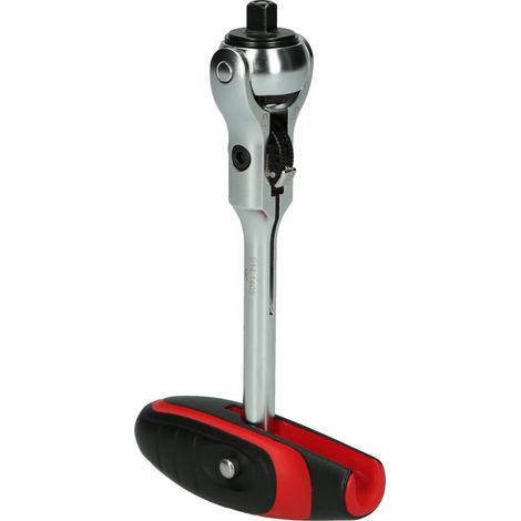 Carraca de cabeza giratoria KS TOOLS Modifix - Mango en T - 1/4 pulgada - 914.1405-E