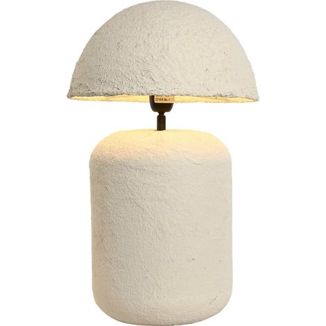Lampe de salon champignon élégante en papier mâché - Blanc pur élégant (1/4)