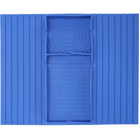 Plateau Accoudoir Canapé Antidérapant Silicone Souple – Support Tasse Café Télécommande Téléphone En-cas, Bleu Foncé (1/5)
