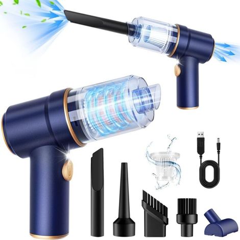 [NEVER USED] Mini cordless handheld vacuum cleaner, 15,000 PA, lightweight, for car, home, kitchen, pet hair cleaning (Blue)