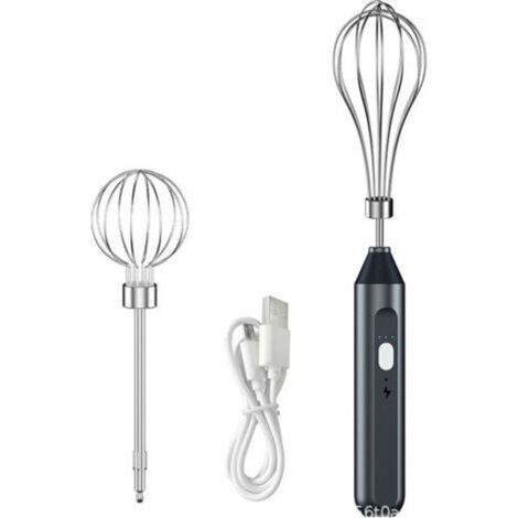 Batteur Électrique Sans Fil, Fouet Électrique Portable pour la Cuisson à la Maison (Noir) (1/4)
