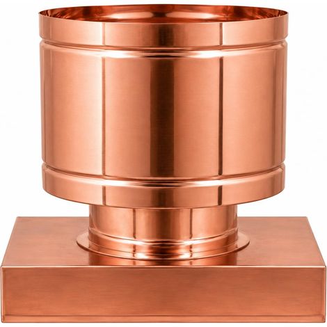 MAKA Comignolo a Botte Rettangolare, Terminale per Canna Fumaria Camino Stufa a Legna Pellet e Gas, Cappello Antipioggia Aspirafumo Base Rettangolare Rame 220x320 mm (1/5)