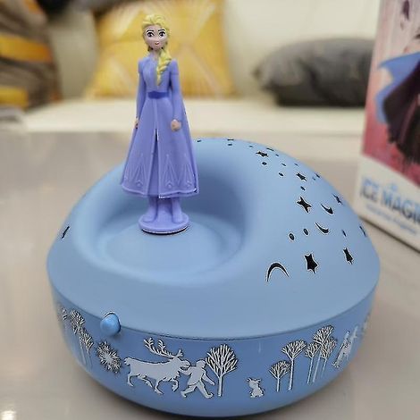 Disney - La Reine des Neiges 2 - Veilleuse - Cadeau d'anniversaire idéal - Projecteur d'étoiles avec musique - Figurine rotative (1/2)