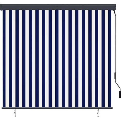 Maison Exclusive - Store roulant d'extérieur 160x250 cm Bleu et blanc (1/5)