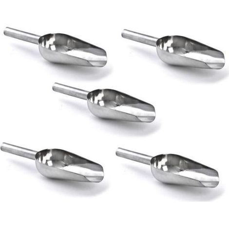5 Pcs Pelle de Cuisine Pelle en INOX Alimentaire Confiserie A Bonbon Grain Sucre Farine Cereale Cacahuete Ice Scoop Cuillères à (1/4)