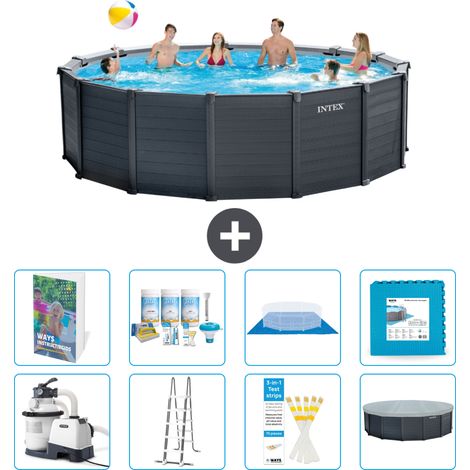 Intex Piscine Graphite Panel Ronde - 478x124 cm - 9-pièces  S536 (1/4)