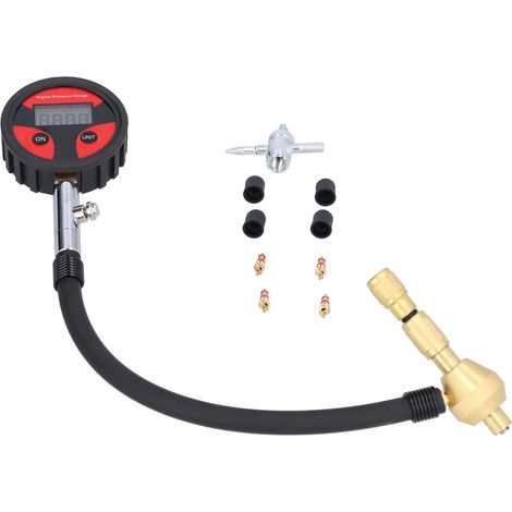 Manomètre numérique de gonflage pneus 300 PSI avec écran LCD et tuyau pour camions motos (1/5)