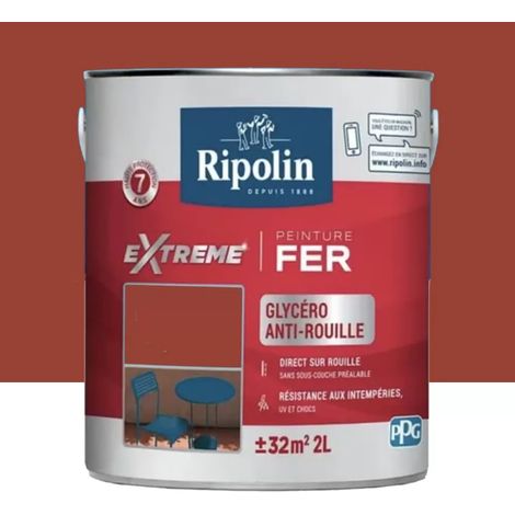 Peinture Fer RIPOLIN eXtrême Rouge Vif 2 L (1/2)