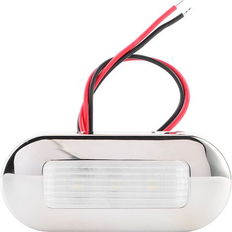 Lampe de couloir LED 12V DC, forme ovale, 3 LED, étanche IP67, convient aux navires, camping-cars, etc., lumière blanche froide. (1/5)