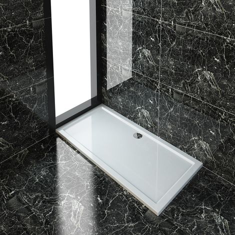 ELEGANT Tray for Shower Enclosure Cubicle + Waste Trap Rectangular 1700 x 800 x 40 mm (1/4)