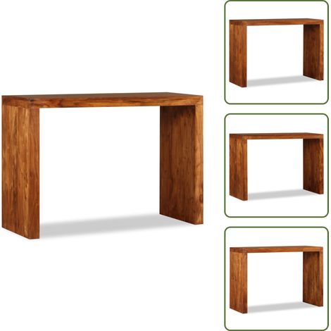 Bois d'acacia - vidaXL Table console Bois massif avec finition miel 110x40x76 cm - Finition miel (1/5)