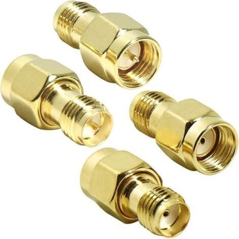 2 Stück SMA-Stecker auf RP-SMA-Buchse und Buchse auf Stecker-HF-Stecker-Adapter (1/5)