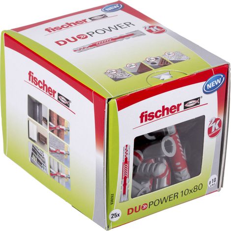 FISCHER DuoPower espiga todo material 10x80 - Caja de 25 - 538242