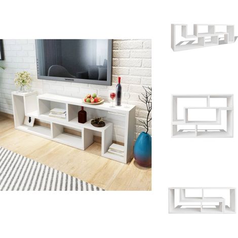 Fernsehschrank doppelt L-förmig Weiß - TV-Schrank - Fernsehregal - Weißer TV-Stand - L-förmiger TV-Schrank - Multifunktionales Möbelstück (1/5)