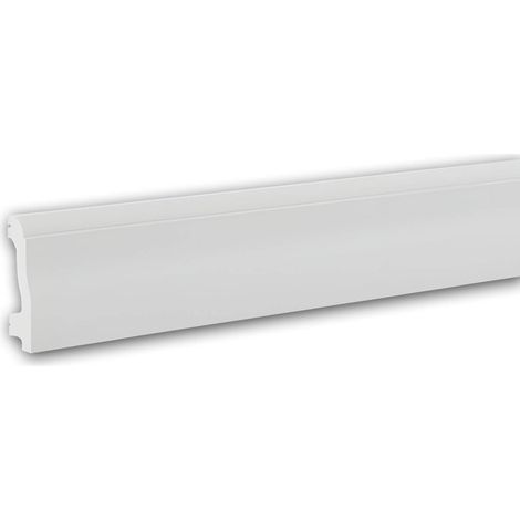 Zócalo Profhome 653801 Rodapié Perfil de estuco Moldura decorativa diseño atemporal clásico blanco 2 m