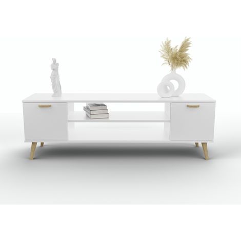 Mobile RTV Focus bianco 135 cm - scandinavo