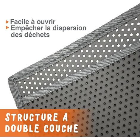 Cat Litter Mat Large XXL, Outlet Tray Double Layer 89 x 61 cm Grey  Honeycomb grid picks up (1/4)