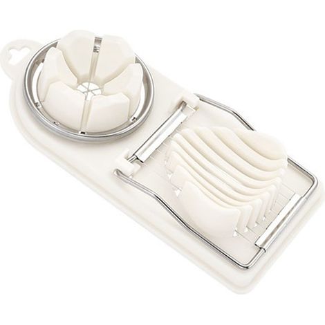 Coupe-œufs blancs, 2 modes, PP, précis, facile à nettoyer, polyvalent, pour salade d'œufs, œufs durs et fraises