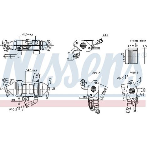 Radiateur, réaspiration des gaz d'échappement NISSENS 989488 SUZUKI 1628137190
