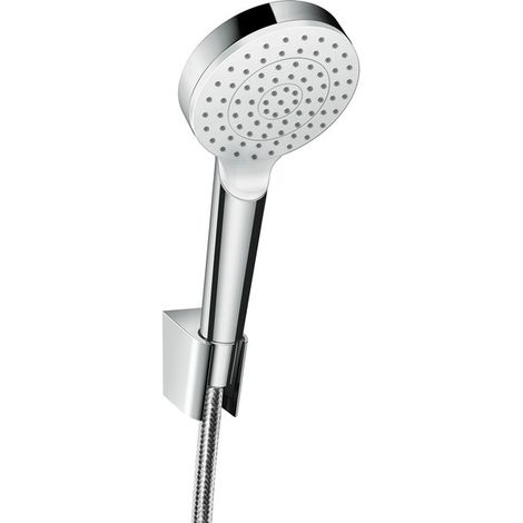 hansgrohe Crometta Set supporto doccia 1 getto EcoSmart 9 l/min con flessibile doccia 160 cm, bianco/cromo, 26569400 (1/2)