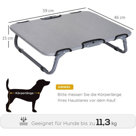 Lit d’extérieur pour chien pliable, lit pour chat et couchage, gris, 59x46x15 cm (1/5)