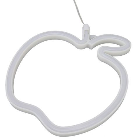 Enseigne lumineuse LED en forme de fruit, alimentée par batterie USB, 20 cm, rouge/vert (1/4)
