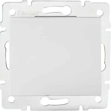 Interrupteur simple encastré - Blanc - 1 levier - 71x71mm - 10AX - Kanlux (1/2)