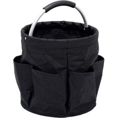Panier Rangement Produit d'entretien(Noir), 6 rangements pliables, avec poignée de transport (1/5)