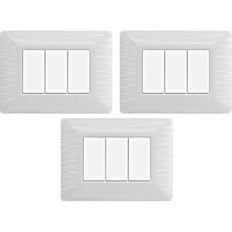 gloca Set Placche Plastica Satinata Compatibili Matix (3 Pezzi Oro satinato, 3 Posti) (1/4)