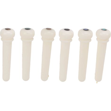 6 chevilles de guitare acoustique en bois naturel, pour folk et ukulélé, remplacement facile, finition lisse (Lot de 6, couleur blanc naturel) (1/5)