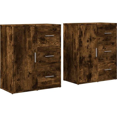 Credenza buffet cassettiera mobile contenitore organizer cucina soggiorno soggiorni set da 2 60 x 31 x 70 cm multistrato marrone 020036740