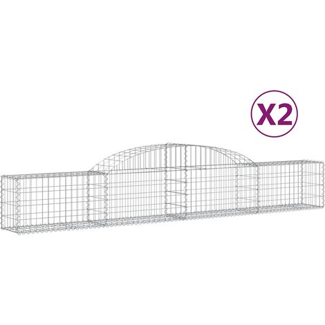 Maison Exclusive - Paniers à gabions arqués 2 pcs 300x30x40/60 cm fer galvanisé