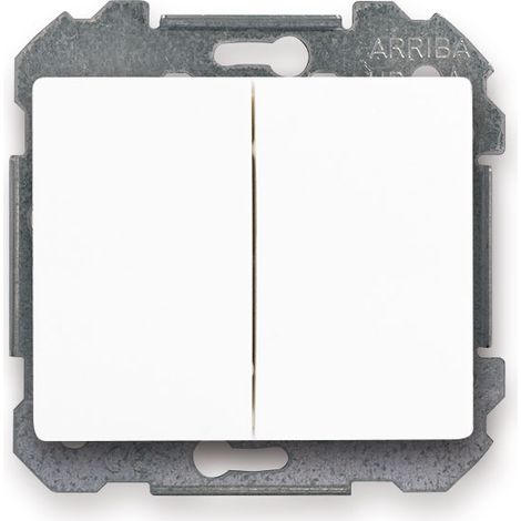 SIEMENS DELTA IRIS INTERRUPTEUR VA ET VIENT + POUSSOIR BLANC SIE266702 (1/3)